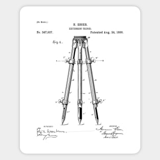 Surveyor Tripod Patent - Land Surveying Geology Geography Art - White Sticker